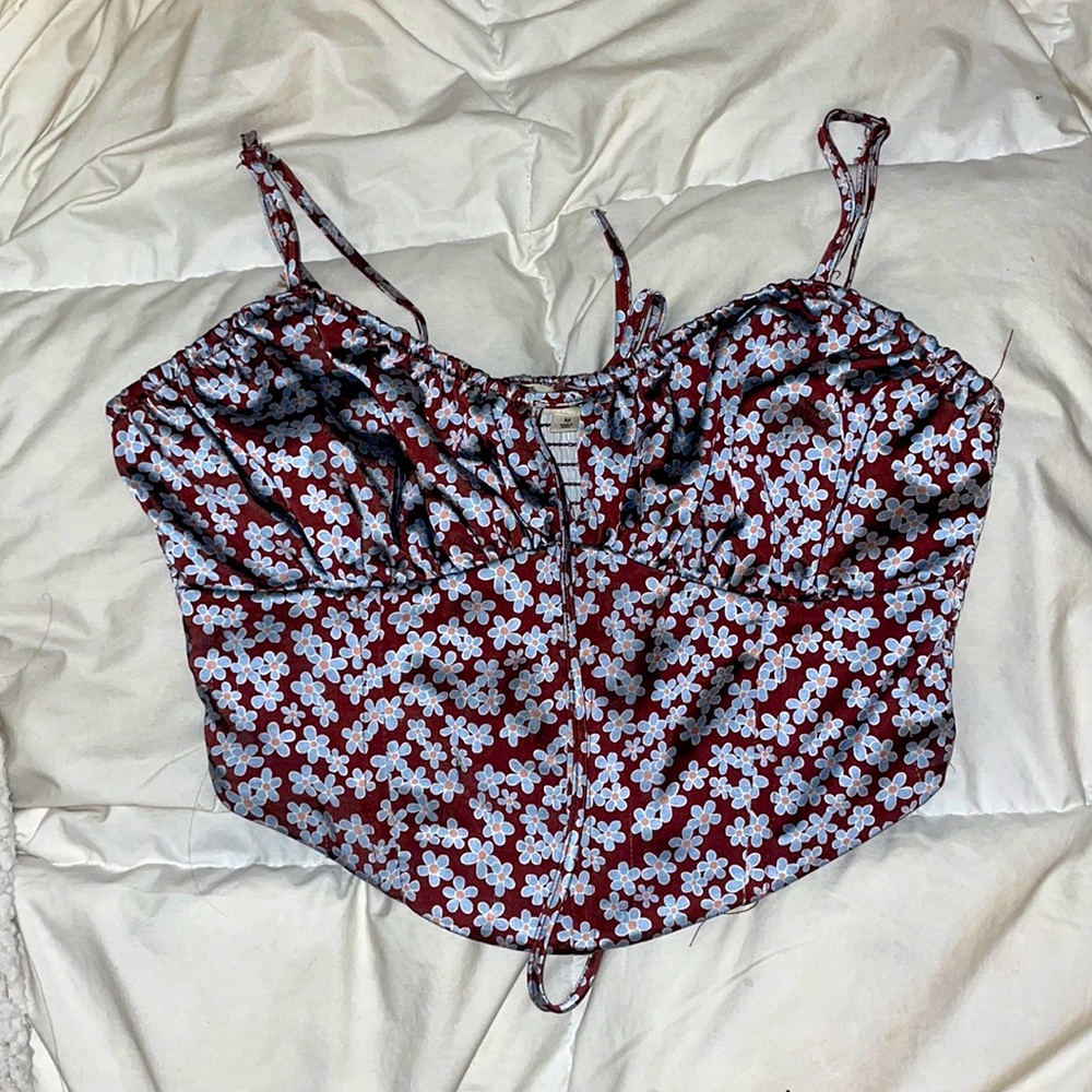 L. a. Hearts corset cropped strapped top. With strings. Never worn